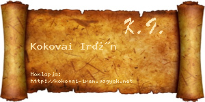Kokovai Irén névjegykártya